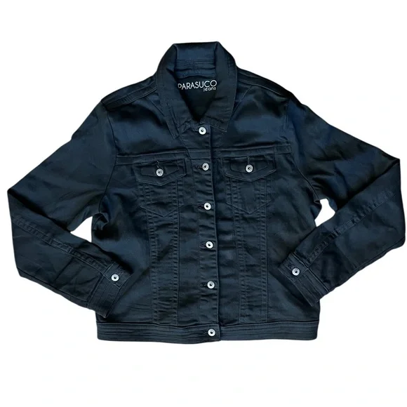 Parasuco Black Denim Jacket Size Large - Picture 2 of 5